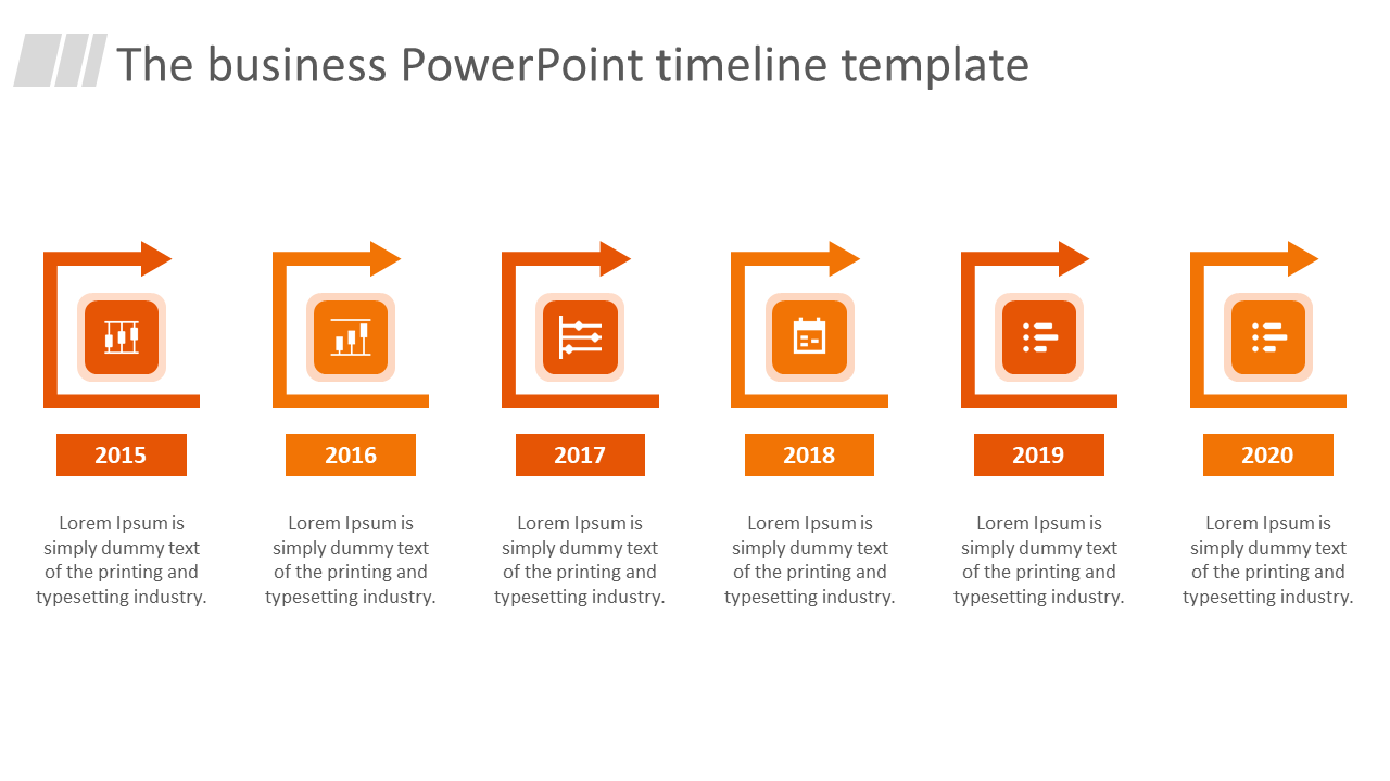 powerpoint timeline template-6-orange